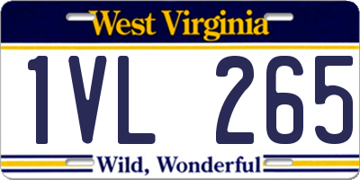 WV license plate 1VL265