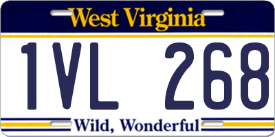 WV license plate 1VL268