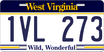 WV license plate 1VL273
