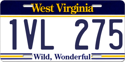 WV license plate 1VL275