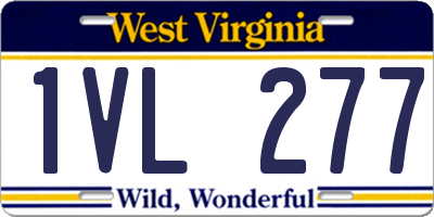 WV license plate 1VL277