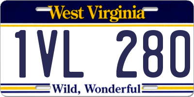 WV license plate 1VL280