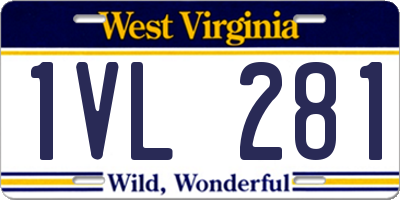WV license plate 1VL281