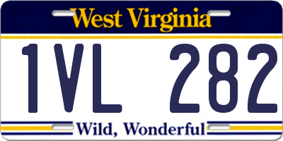 WV license plate 1VL282