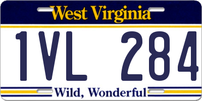 WV license plate 1VL284