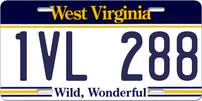 WV license plate 1VL288