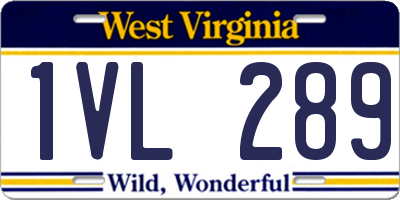 WV license plate 1VL289