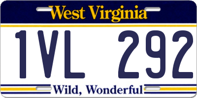 WV license plate 1VL292