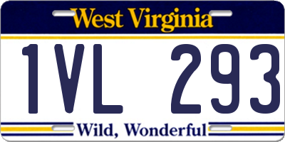WV license plate 1VL293