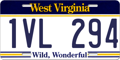 WV license plate 1VL294