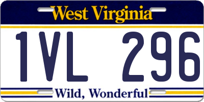 WV license plate 1VL296