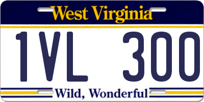WV license plate 1VL300