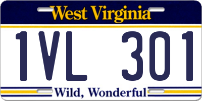 WV license plate 1VL301