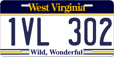 WV license plate 1VL302