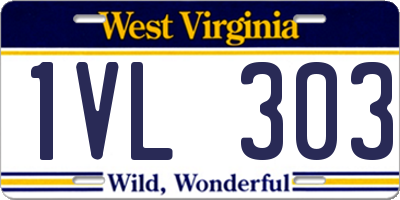 WV license plate 1VL303