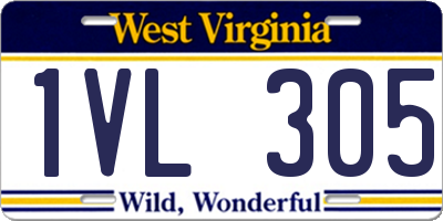 WV license plate 1VL305