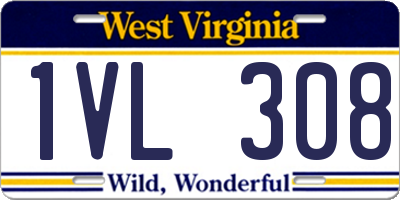 WV license plate 1VL308