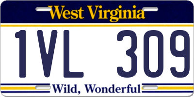 WV license plate 1VL309