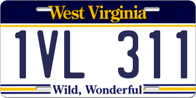 WV license plate 1VL311