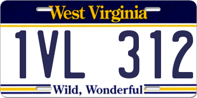 WV license plate 1VL312