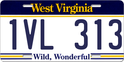 WV license plate 1VL313