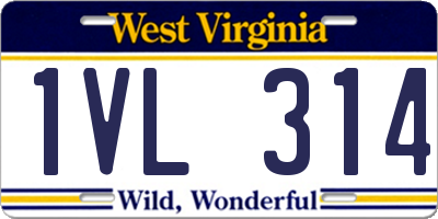 WV license plate 1VL314