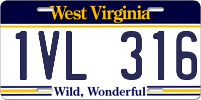 WV license plate 1VL316