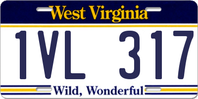 WV license plate 1VL317