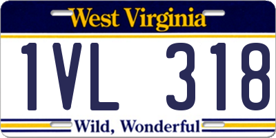 WV license plate 1VL318