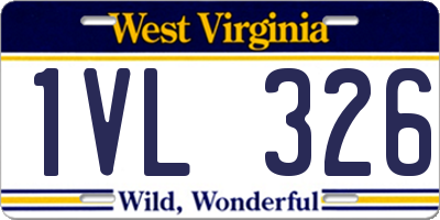 WV license plate 1VL326