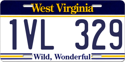 WV license plate 1VL329