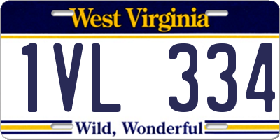 WV license plate 1VL334