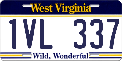 WV license plate 1VL337