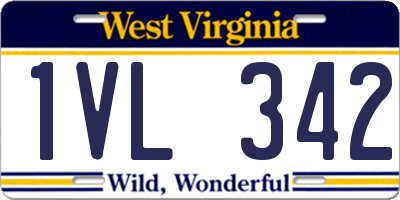 WV license plate 1VL342