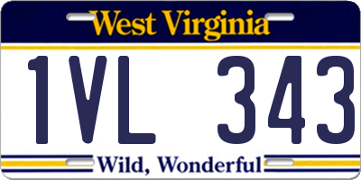 WV license plate 1VL343