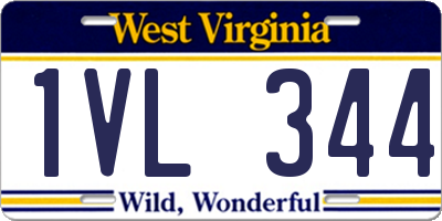 WV license plate 1VL344