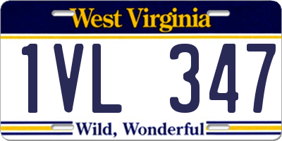 WV license plate 1VL347