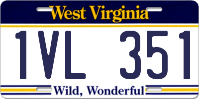 WV license plate 1VL351