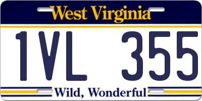 WV license plate 1VL355