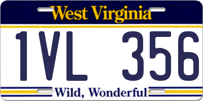 WV license plate 1VL356