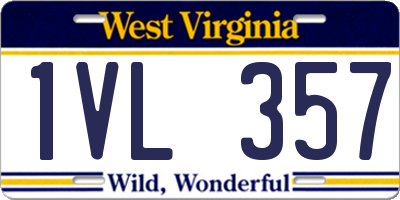WV license plate 1VL357
