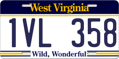 WV license plate 1VL358