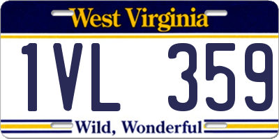 WV license plate 1VL359