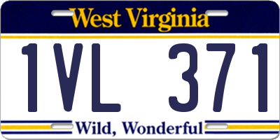 WV license plate 1VL371
