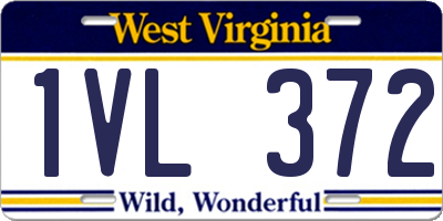 WV license plate 1VL372
