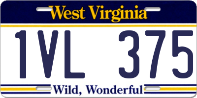 WV license plate 1VL375