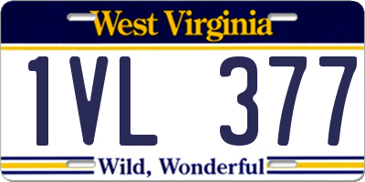 WV license plate 1VL377