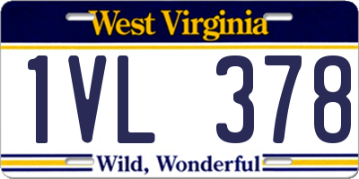 WV license plate 1VL378