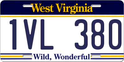 WV license plate 1VL380