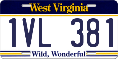 WV license plate 1VL381
